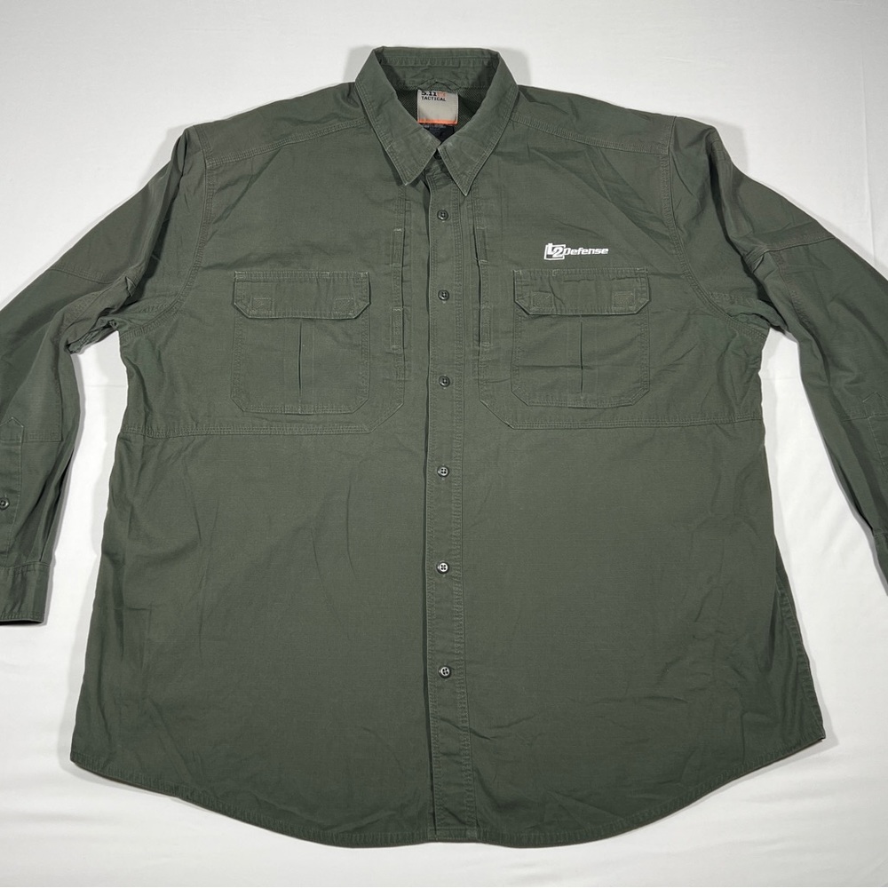 5.11 Tactical Series Shirt Mens XL Green Long Sleeve Vented Button Front Hunting